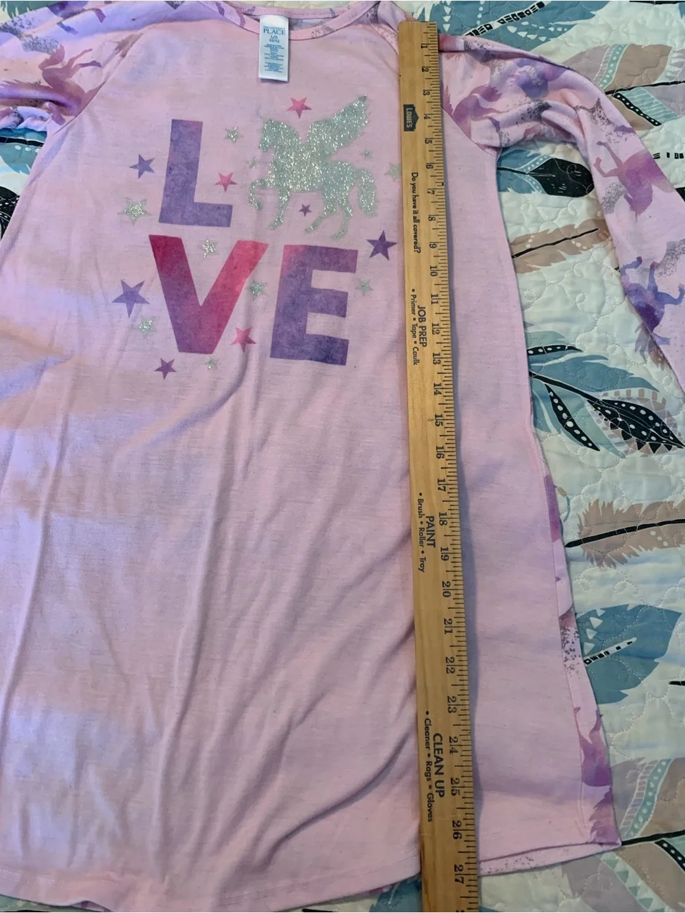Girls Long Sleeve Pink & Blue Nightgown Set